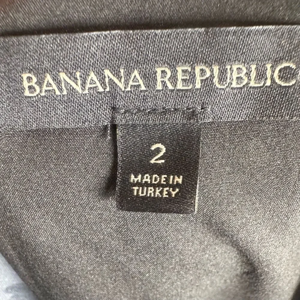Banana Republic two toned gray floral wool blend asymmetrical midi dress size 2